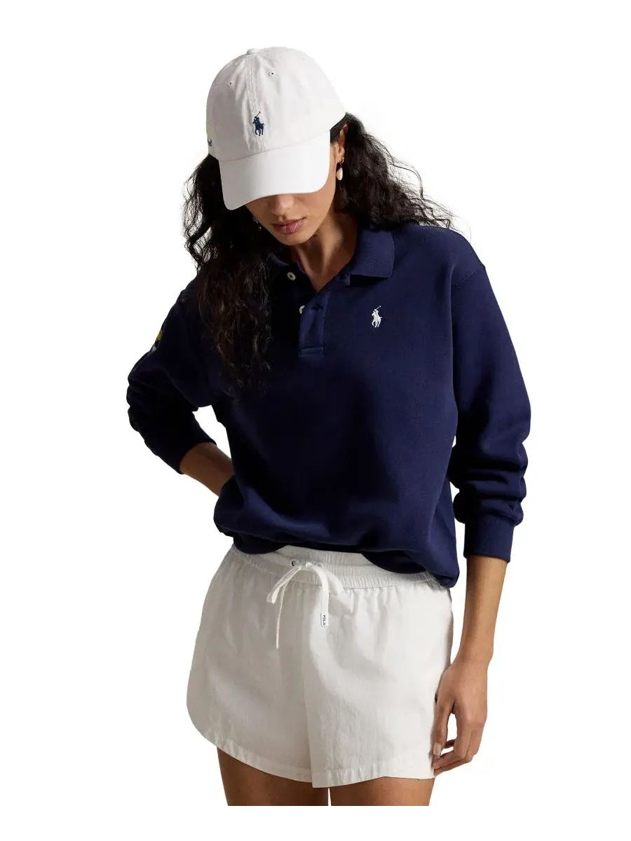 Женская рубашка-поло с длинным рукавом US Open Polo Ralph Lauren — изображение 1 из 5, темно-синий