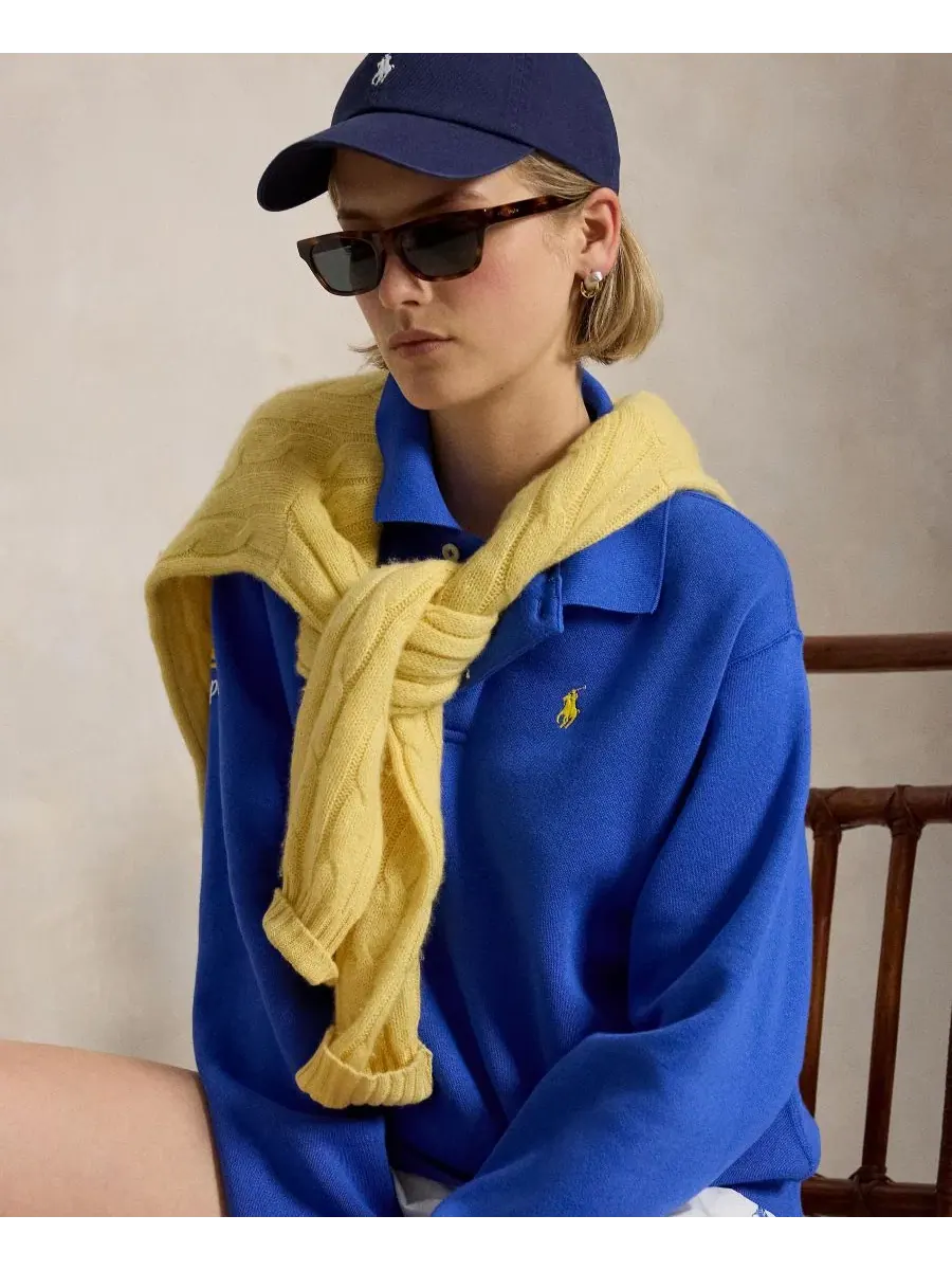 Женская футболка-поло с длинным рукавом US Open Polo Ralph Lauren — изображение 6 из 6, синий