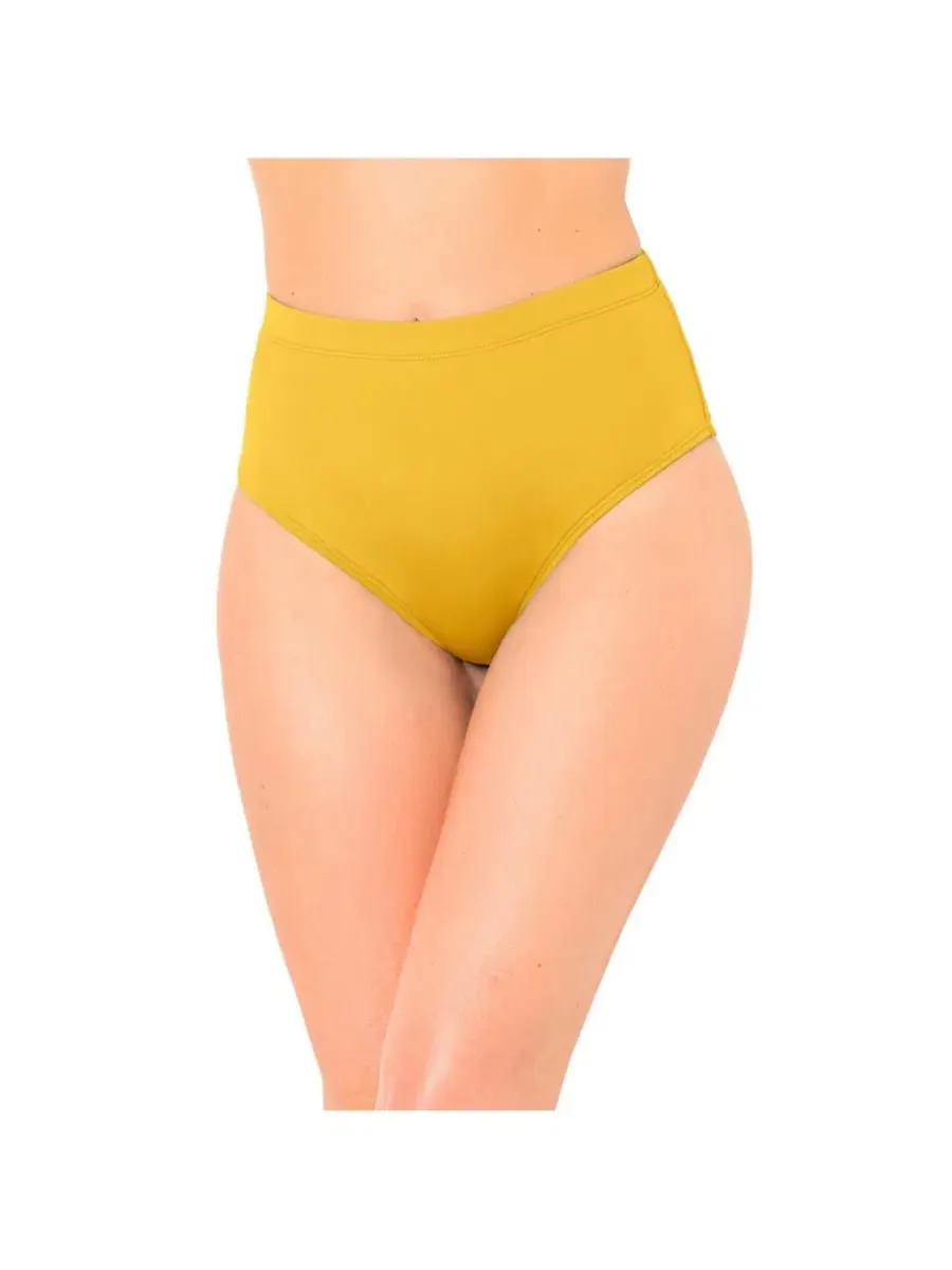 Плавки для плавания с полным покрытием, хлорстойкие, для женщин Swimsuits for All — желтый