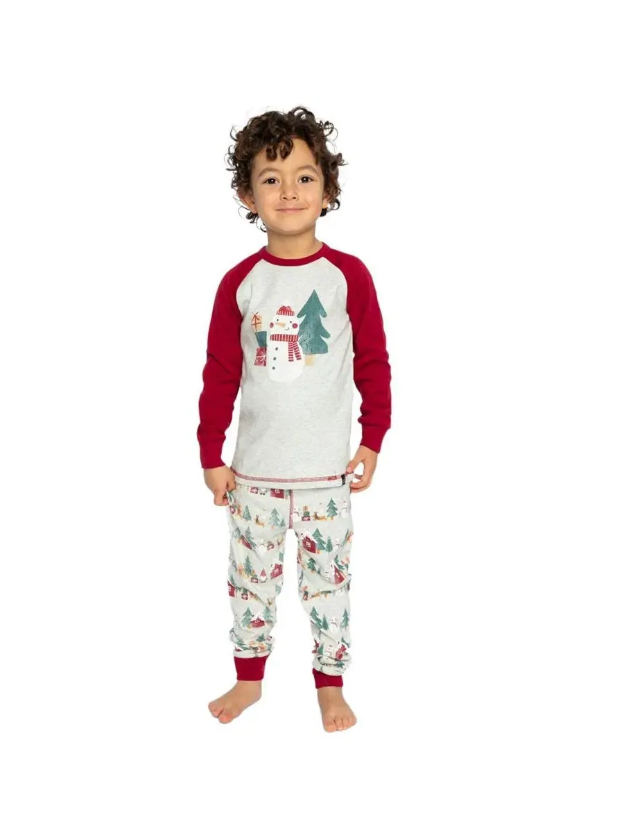 Пижамный комплект из хлопка с рождественским принтом Holiday Family Pajamas Deux par Deux — изображение 2 из 6, бежевый