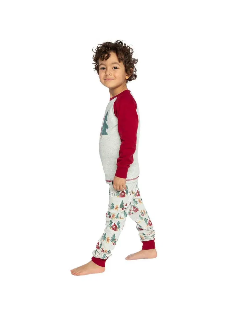 Пижамный комплект из хлопка с рождественским принтом Holiday Family Pajamas Deux par Deux — изображение 3 из 6, бежевый