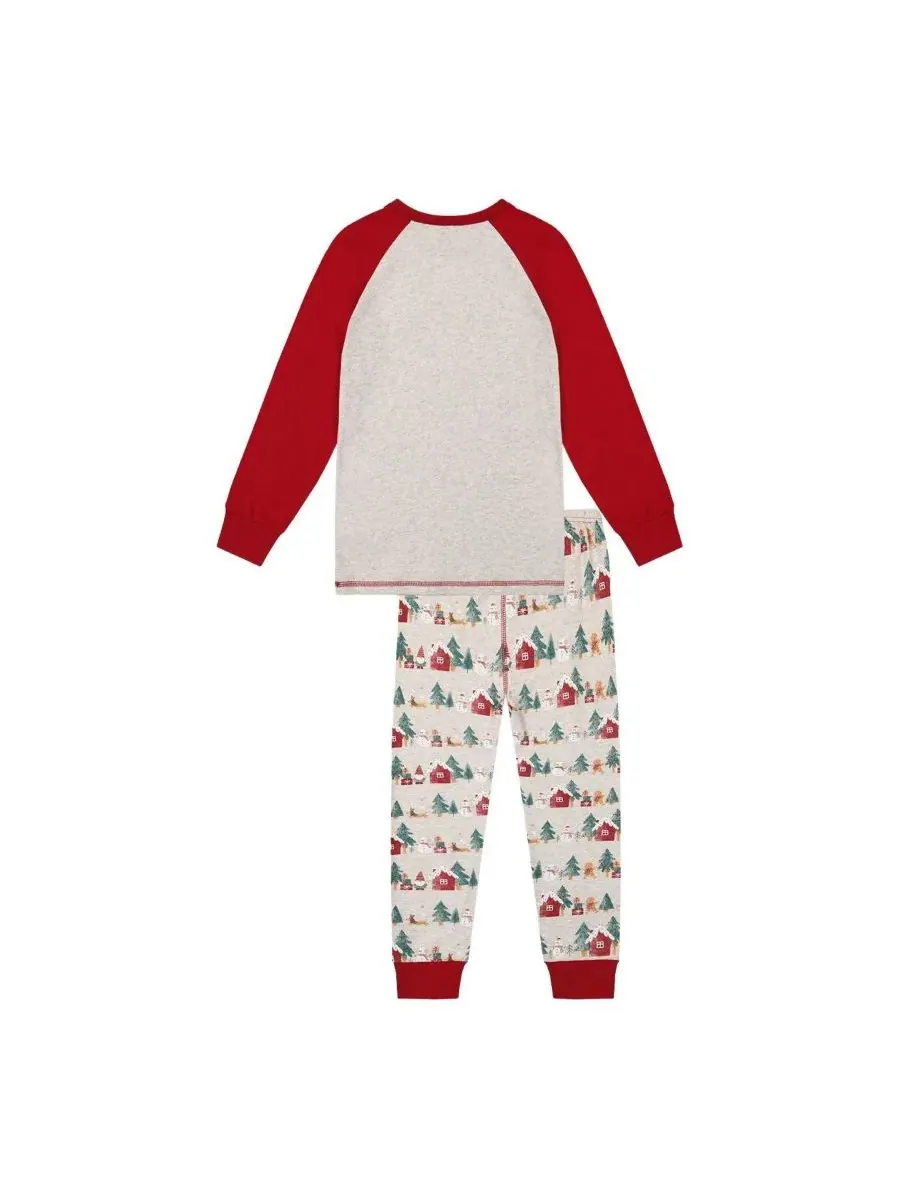 Пижамный комплект из хлопка с рождественским принтом Holiday Family Pajamas Deux par Deux — изображение 5 из 6, бежевый