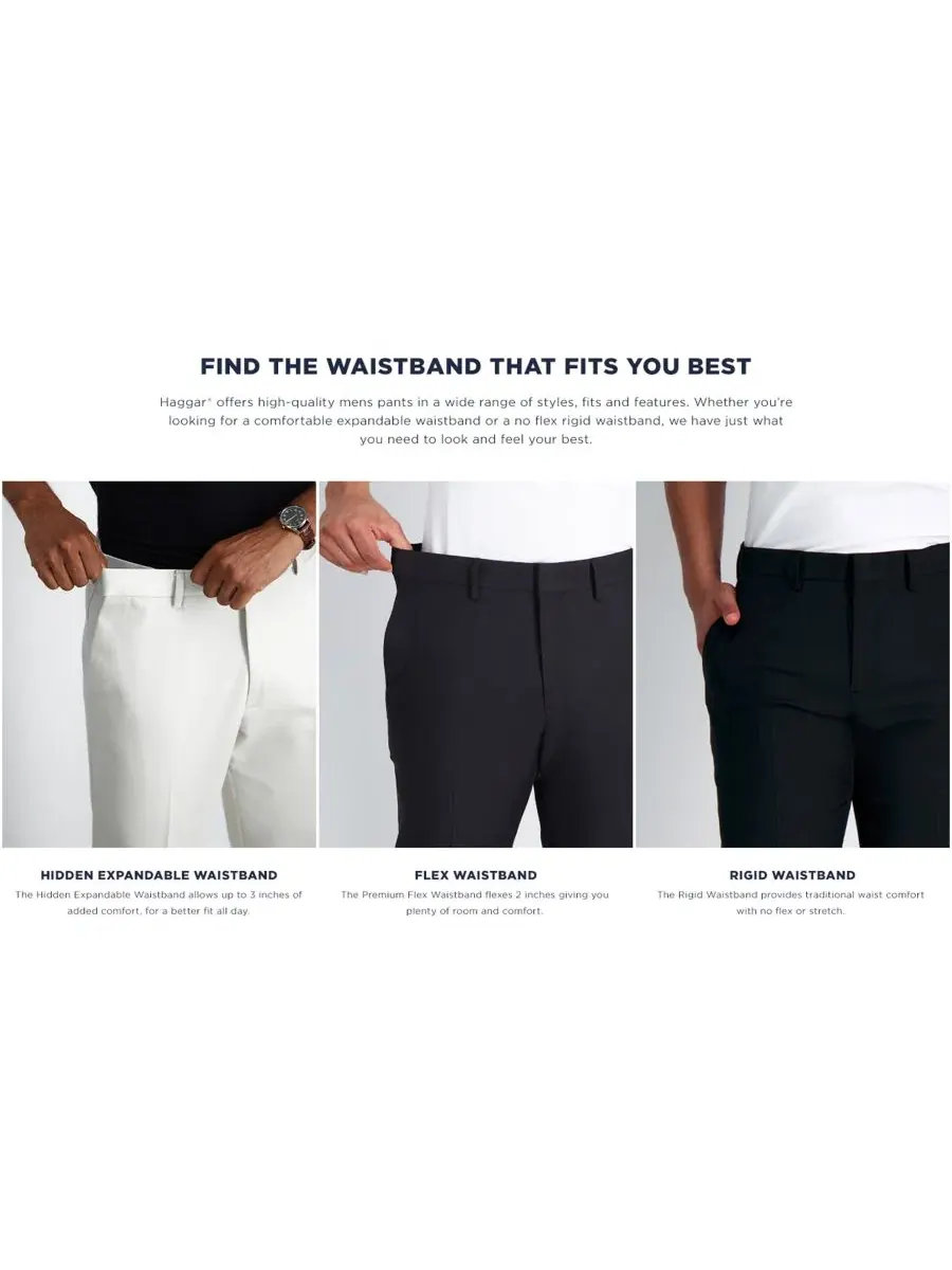 Брюки классические со складками Cool Right Performance Flex Classic Fit Pleat Front Pant Haggar — изображение 7 из 7, синий