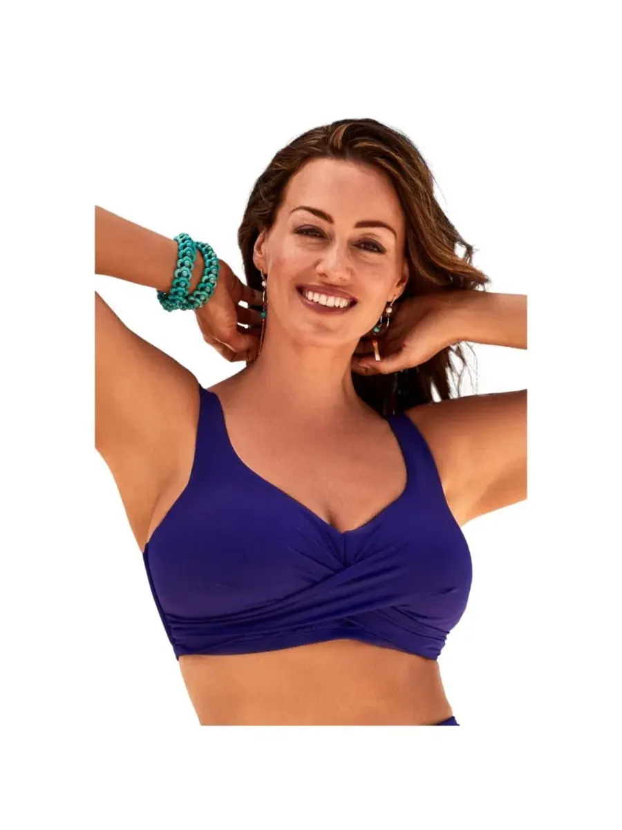 Топ бикини с запахом и с сердцевидным вырезом, без косточек Swimsuits for All