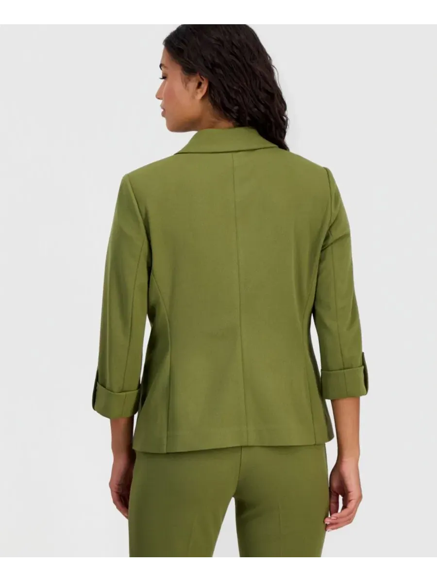 Жакет и брюки из трикотажа Petite Knit Roll-Tab Blazer & Pull-On Knit Trousers Anne Klein Essentials — изображение 2 из 5