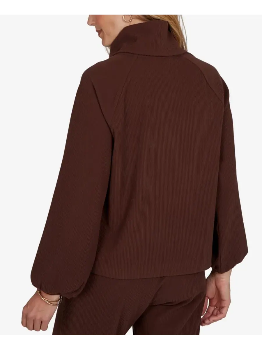 Топ с драпировкой и ребристым трикотажем Petite Cowl Neck Ribbed Top Ruby Rd. — изображение 10 из 14, алый