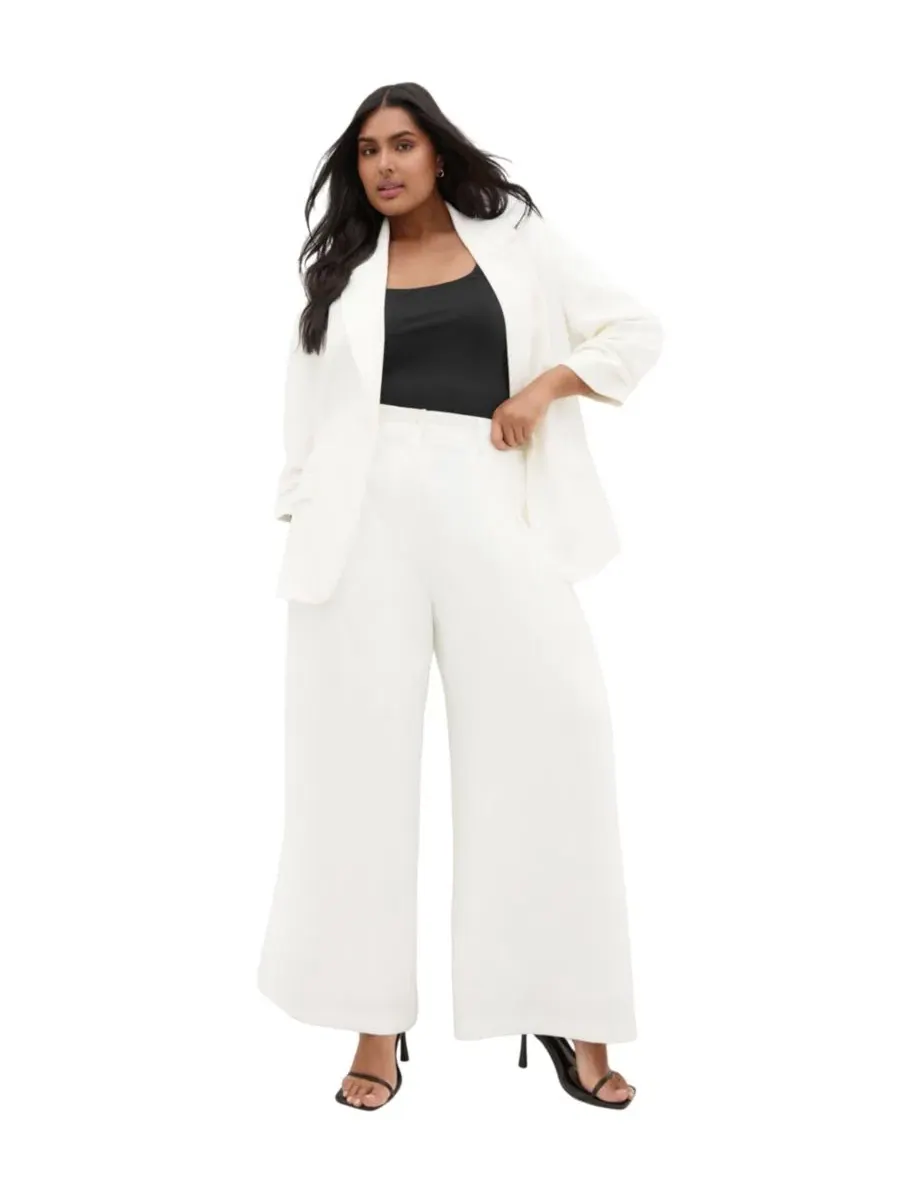 Штаны с высокой посадкой Abbie Fully Lined Wide Leg CITY CHIC — изображение 3 из 5, белый