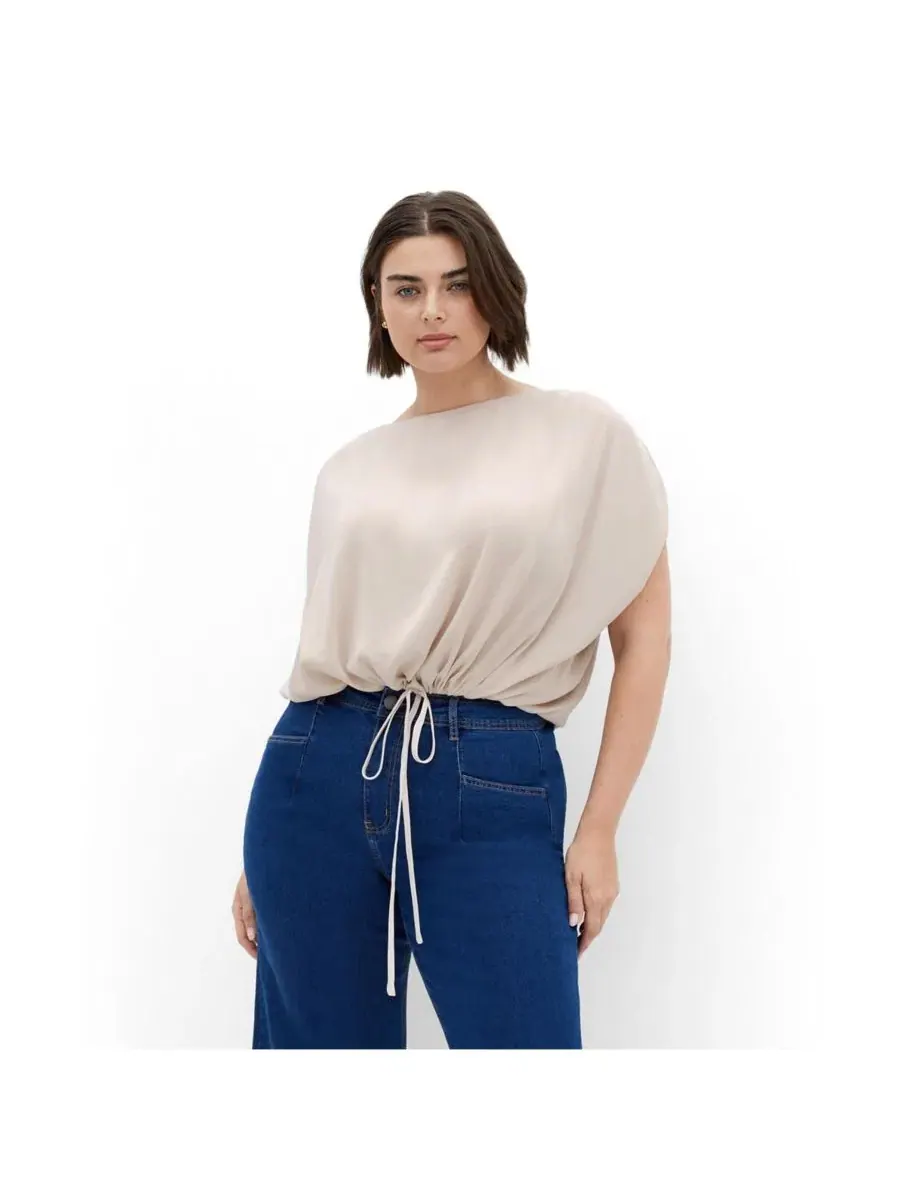 Топ Elise с длинным рукавом, City Chic — изображение 1 из 5, тауп