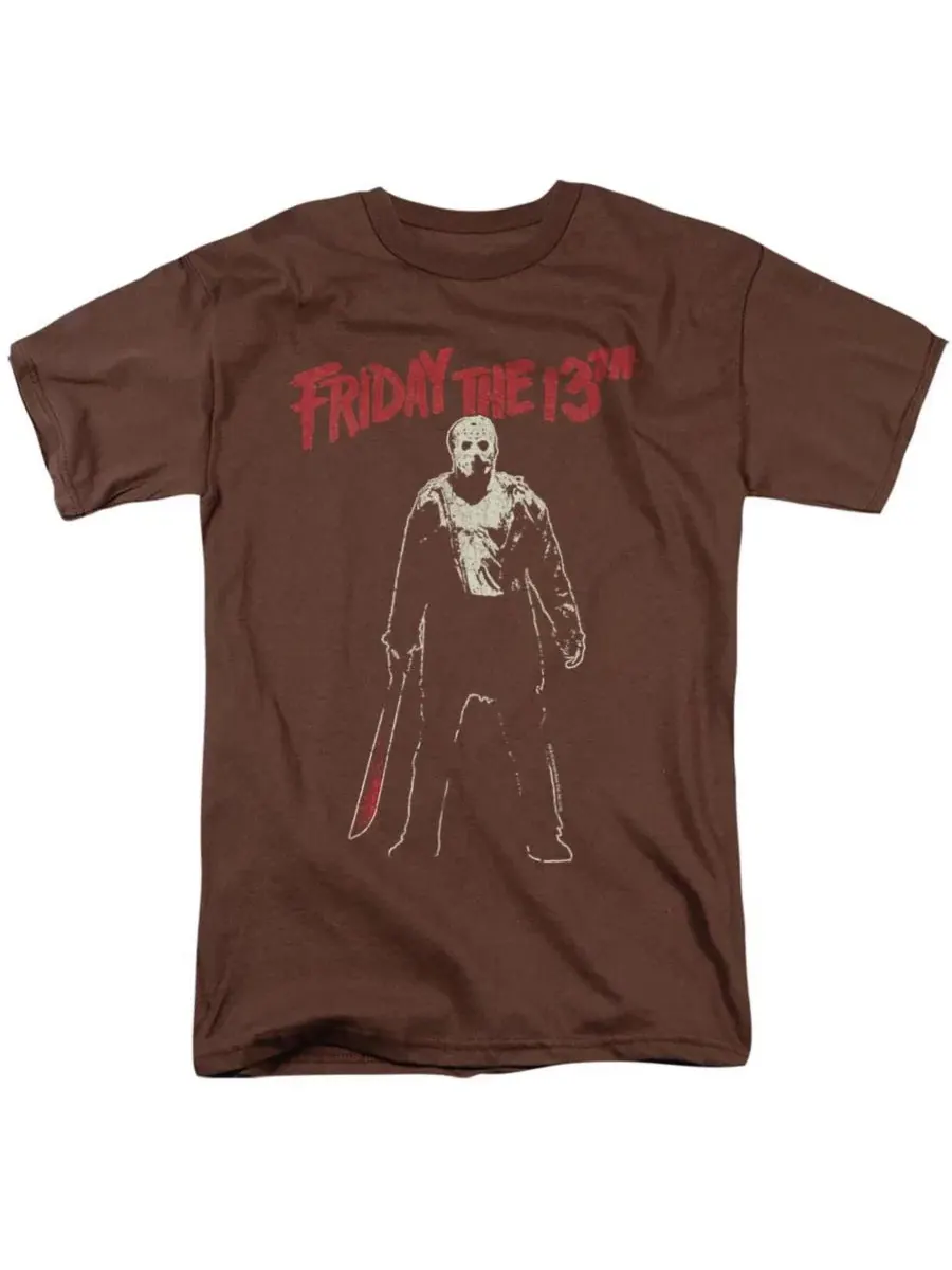 Футболка с принтом Big & Tall Chchch Ahahah Friday The 13th — коричневый