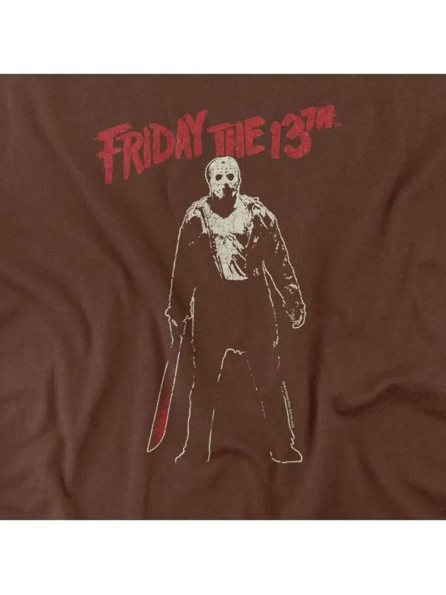 Футболка с принтом Big & Tall Chchch Ahahah Friday The 13th — изображение 3 из 3, коричневый