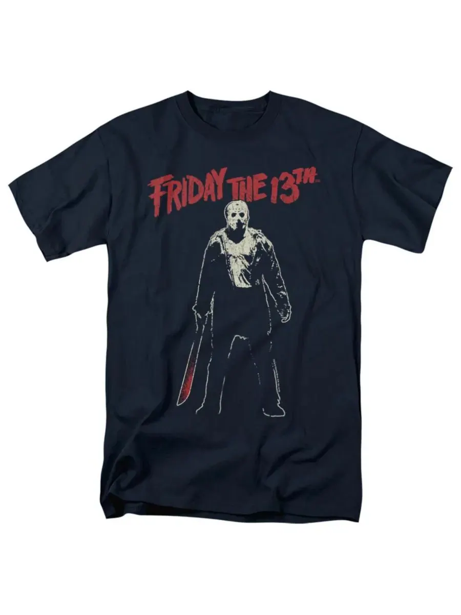 Футболка с принтом Big & Tall Chchch Ahahah Friday The 13th — изображение 1 из 3, темно-синий