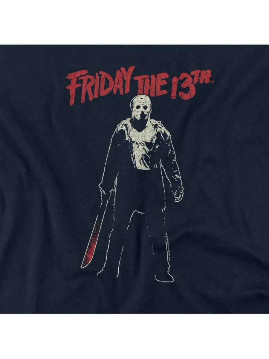 Футболка с принтом Big & Tall Chchch Ahahah Friday The 13th — изображение 3 из 3, темно-синий