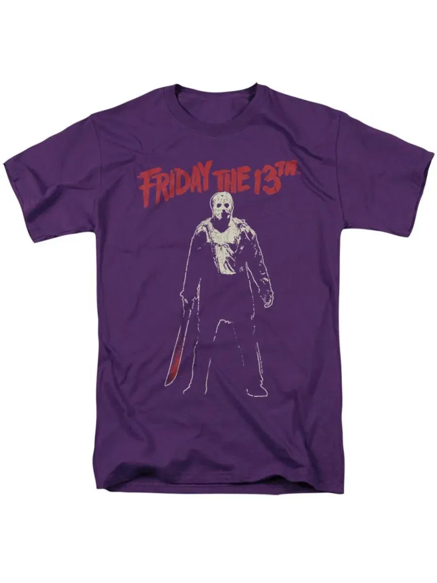 Футболка с принтом Chchch Ahahah Friday The 13th — изображение 1 из 3, фиолетовый