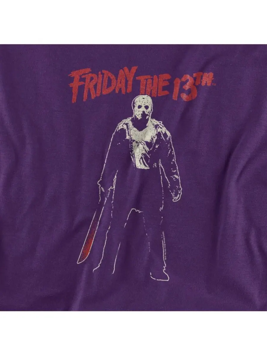 Футболка с принтом Chchch Ahahah Friday The 13th — изображение 3 из 3, фиолетовый