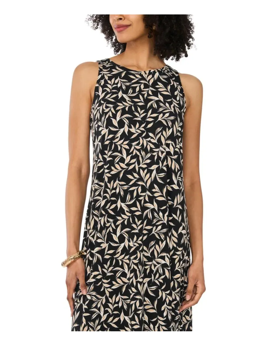 Платье-макси без рукавов с круглым вырезом, модель Crewneck Sleeveless Maxi Dress Vince Camuto — изображение 2 из 4, серый