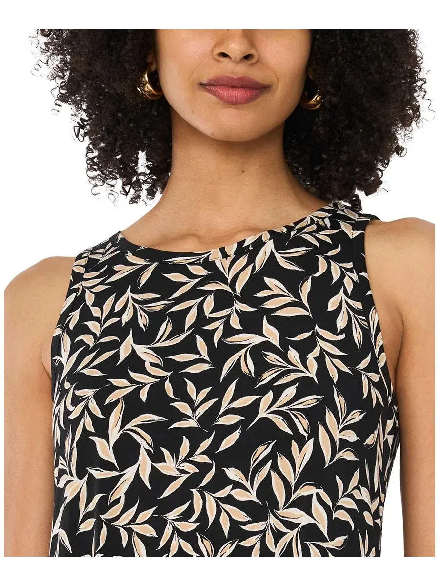 Платье-макси без рукавов с круглым вырезом, модель Crewneck Sleeveless Maxi Dress Vince Camuto — изображение 3 из 4, серый