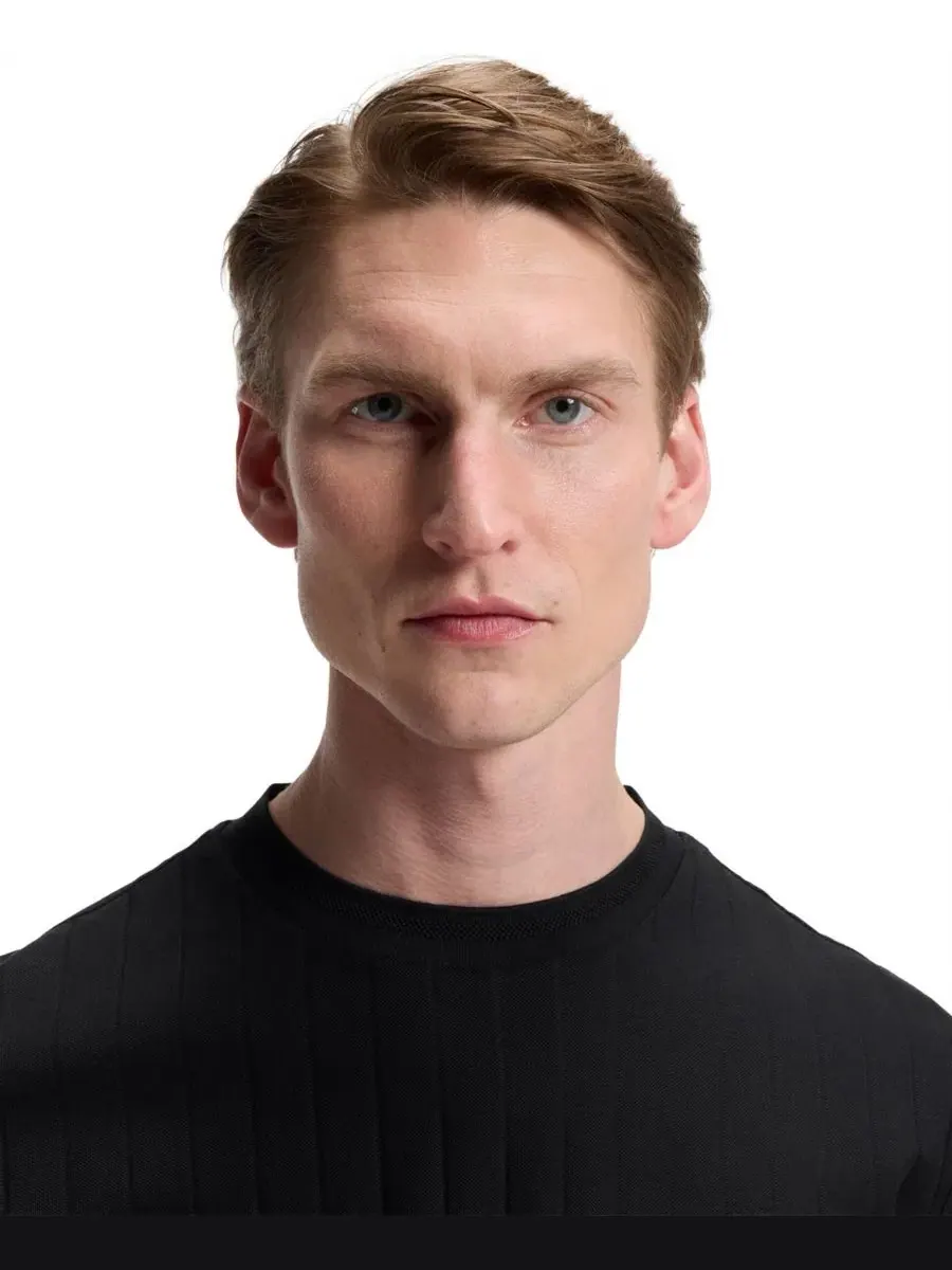 Футболка поло с вертикальными полосками из мерсеризованного хлопка Hugo Boss — изображение 2 из 5, черный