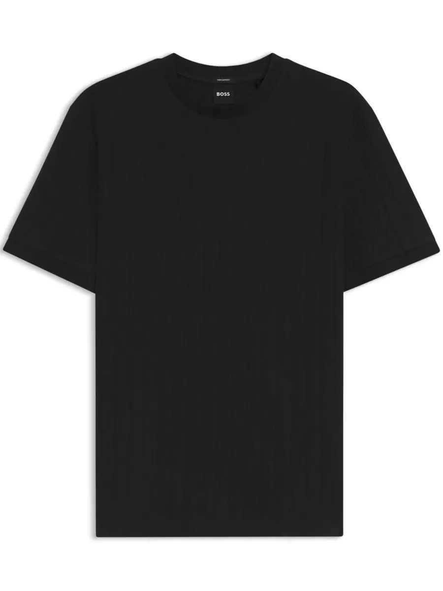 Футболка поло с вертикальными полосками из мерсеризованного хлопка Hugo Boss — изображение 4 из 5, черный