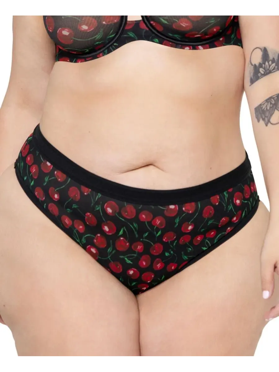 Женские трусы-слипы из сетки с высокой посадкой, модель Sheer Mesh High Cut Brief Curvy Couture — без цвета