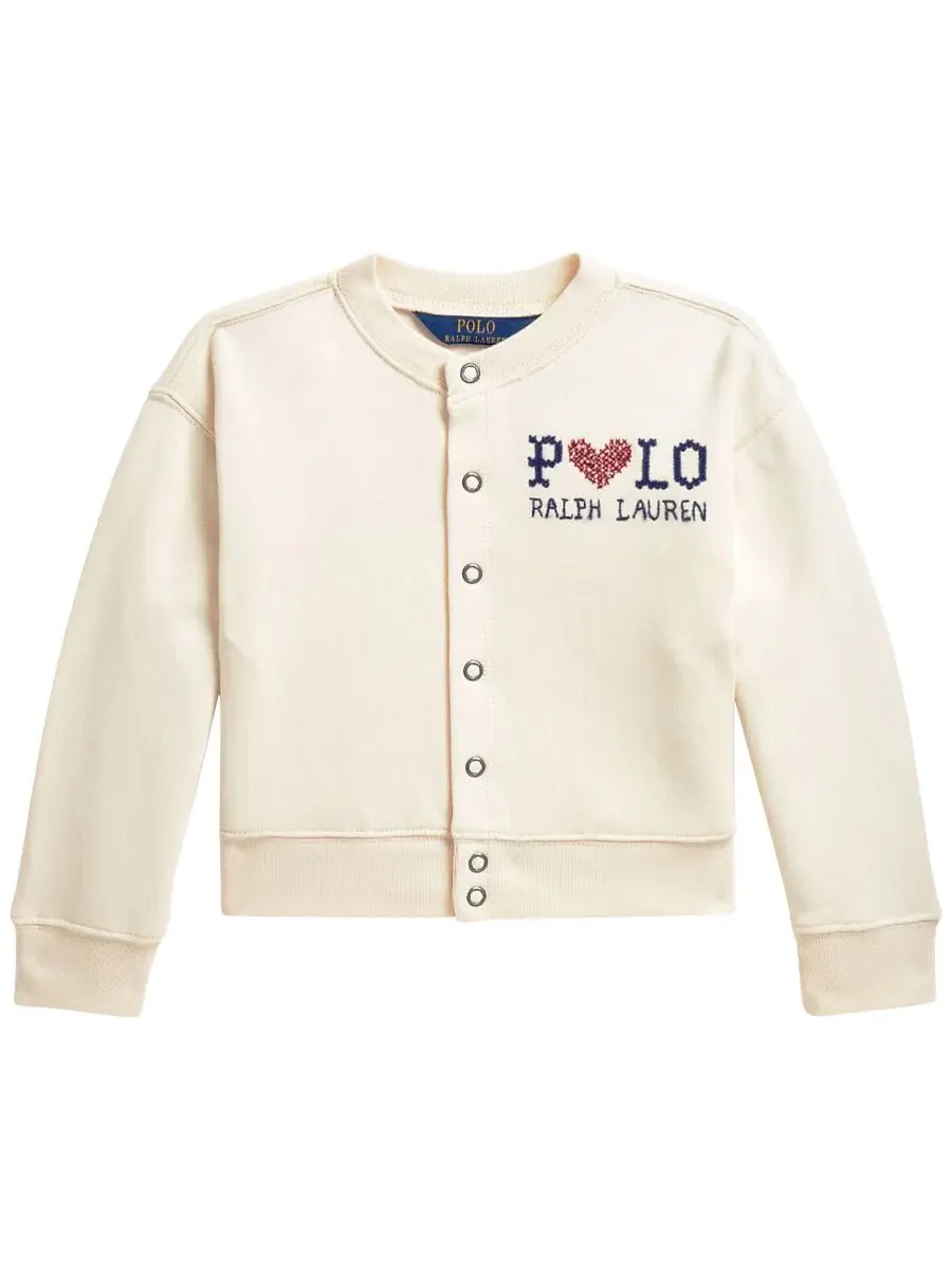 Кардиган из флиса с логотипом Polo Ralph Lauren — изображение 1 из 3, кремовый