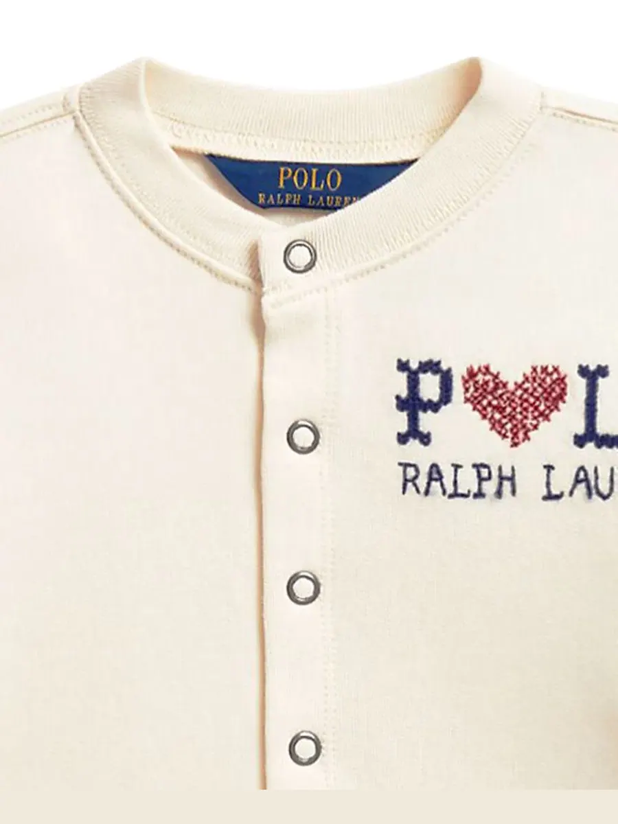 Кардиган из флиса с логотипом Polo Ralph Lauren — изображение 3 из 3, кремовый