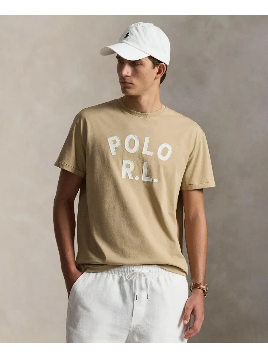 Футболка классического кроя с коротким рукавом Polo Ralph Lauren — изображение 1 из 4, винтажный хаки