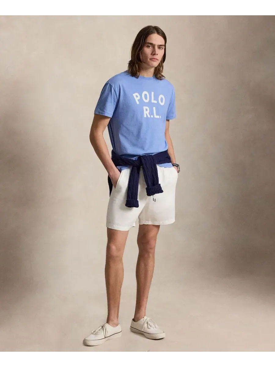 Футболка классического кроя с коротким рукавом, хлопковая Polo Ralph Lauren — изображение 2 из 5, синий