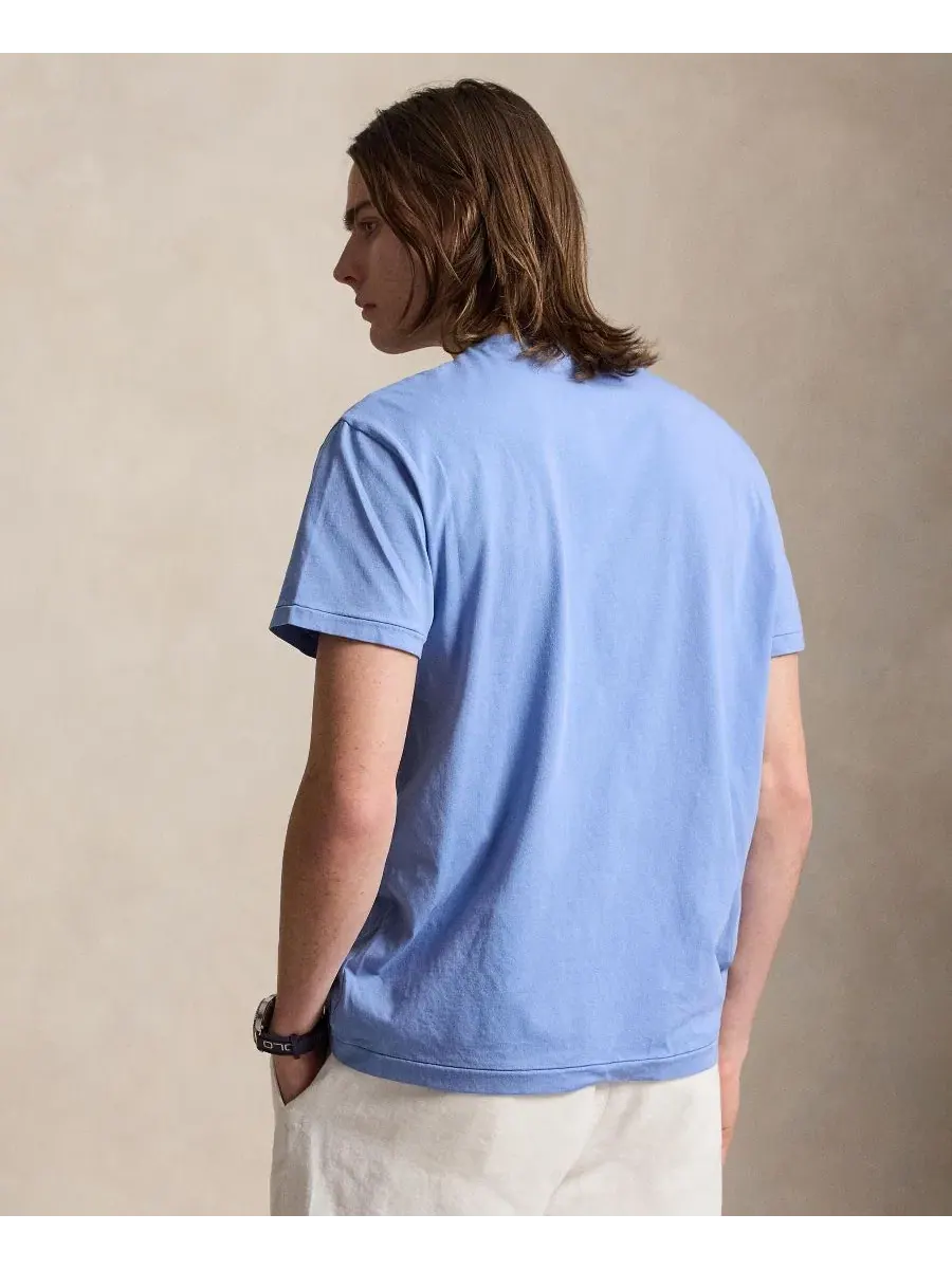 Футболка классического кроя с коротким рукавом, хлопковая Polo Ralph Lauren — изображение 4 из 5, синий