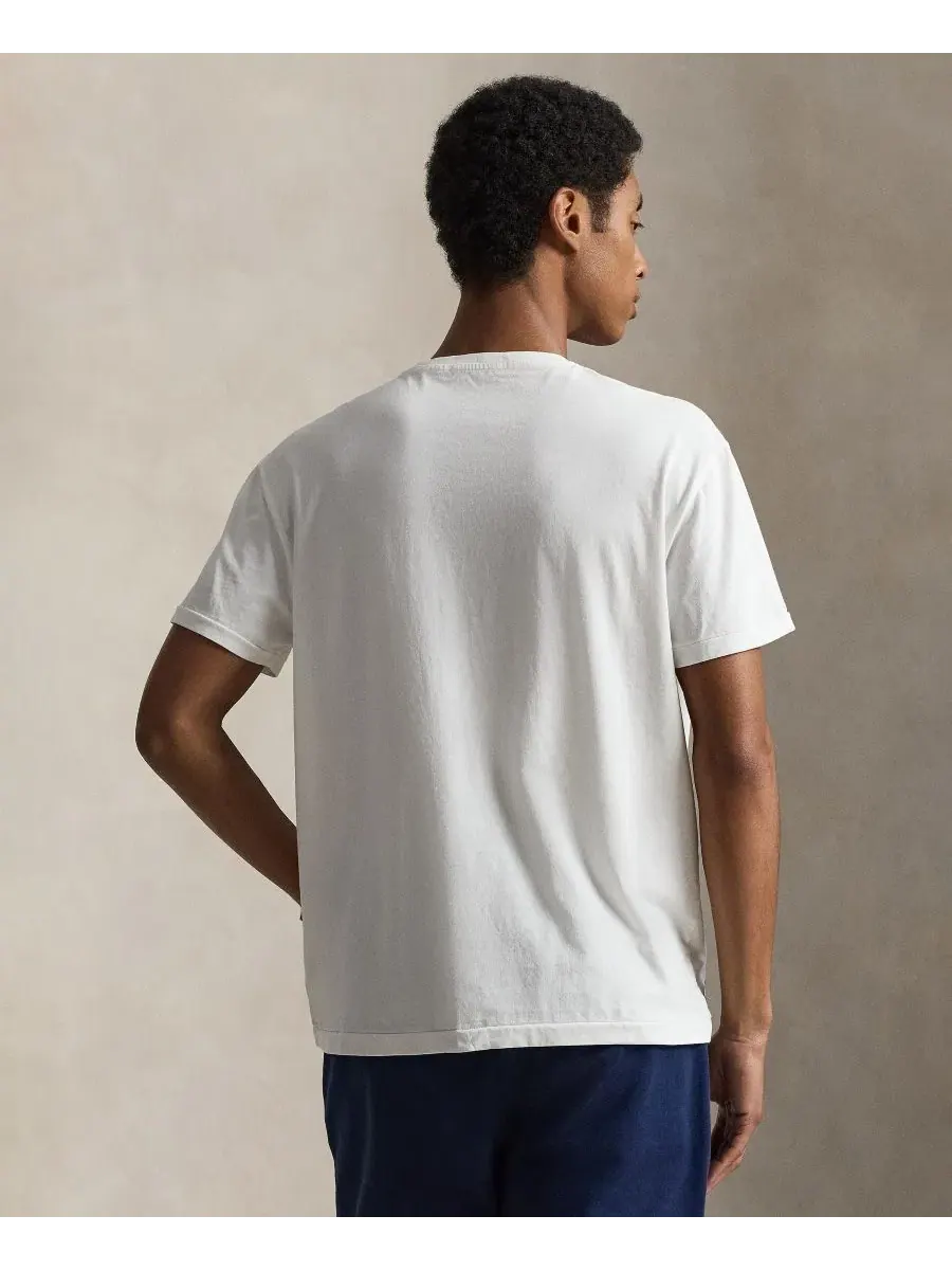 Футболка классического кроя с коротким рукавом Polo Ralph Lauren — изображение 4 из 5, белый