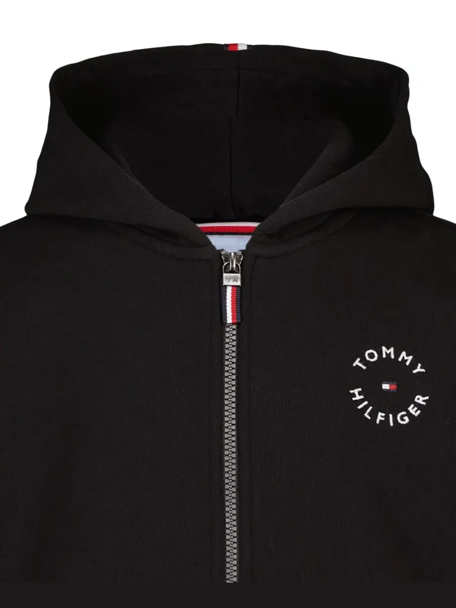 Худи на молнии с капюшоном из флиса Tommy Hilfiger — изображение 4 из 9, черный