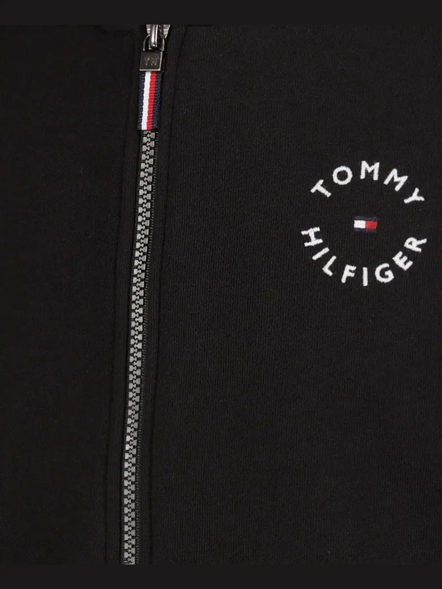 Худи на молнии с капюшоном из флиса Tommy Hilfiger — изображение 5 из 9, черный