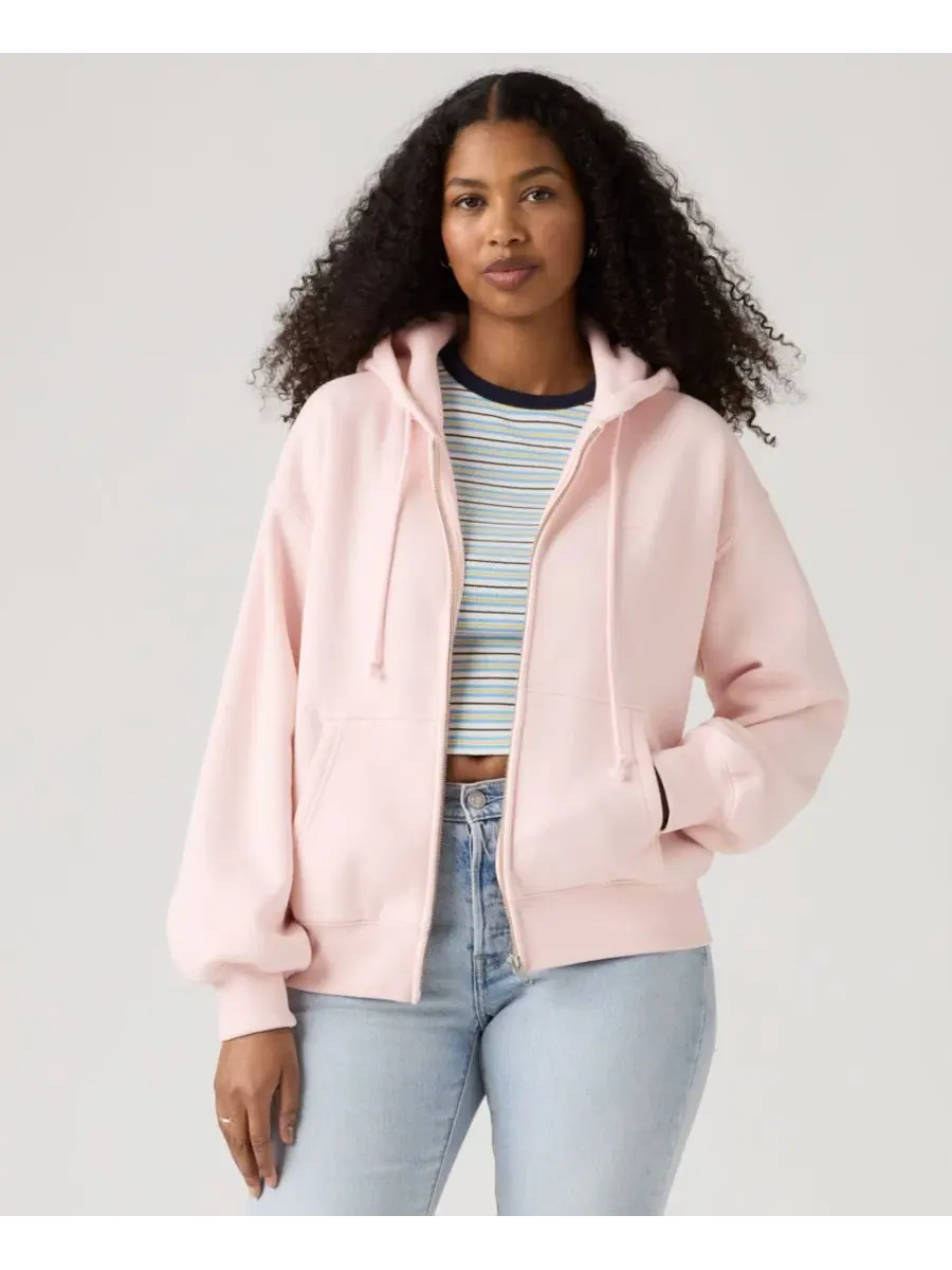 Худи с капюшоном на молнии Levi's — изображение 1 из 4, розовый
