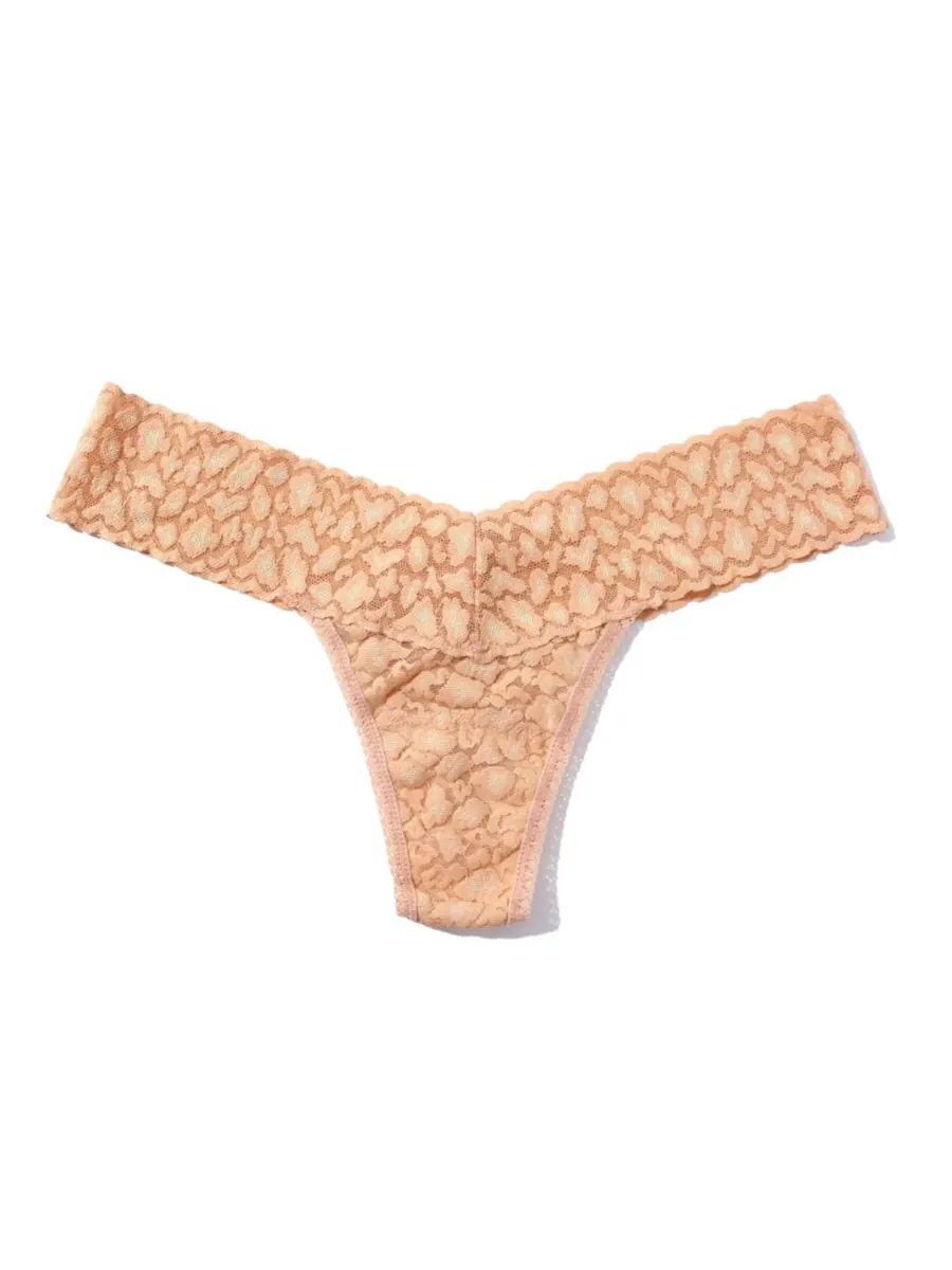 Женские трусики-стринги с леопардовым кружевом и низкой посадкой 7I1051 Hanky Panky — изображение 1 из 1, желтый