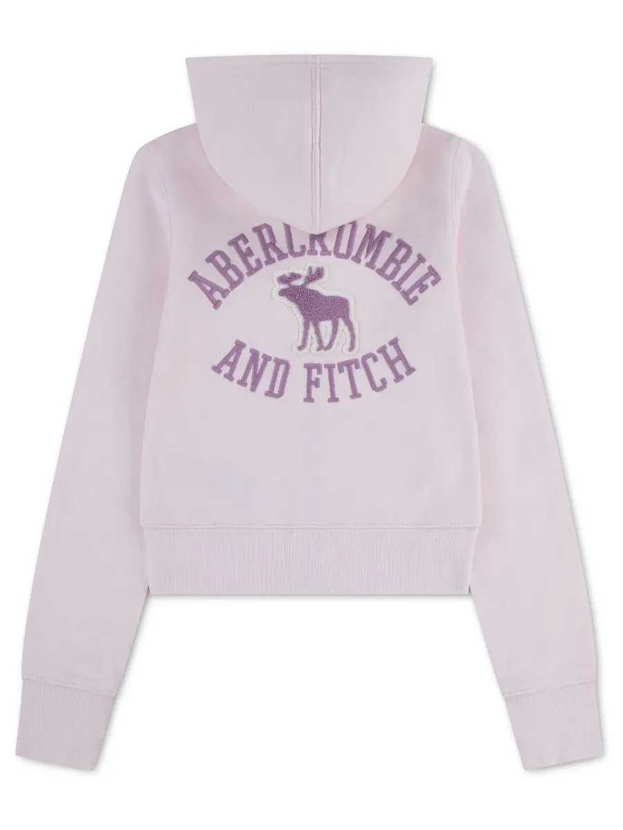 Детский худи на молнии с принтом сзади abercrombie kids — изображение 2 из 4, фиолетовый