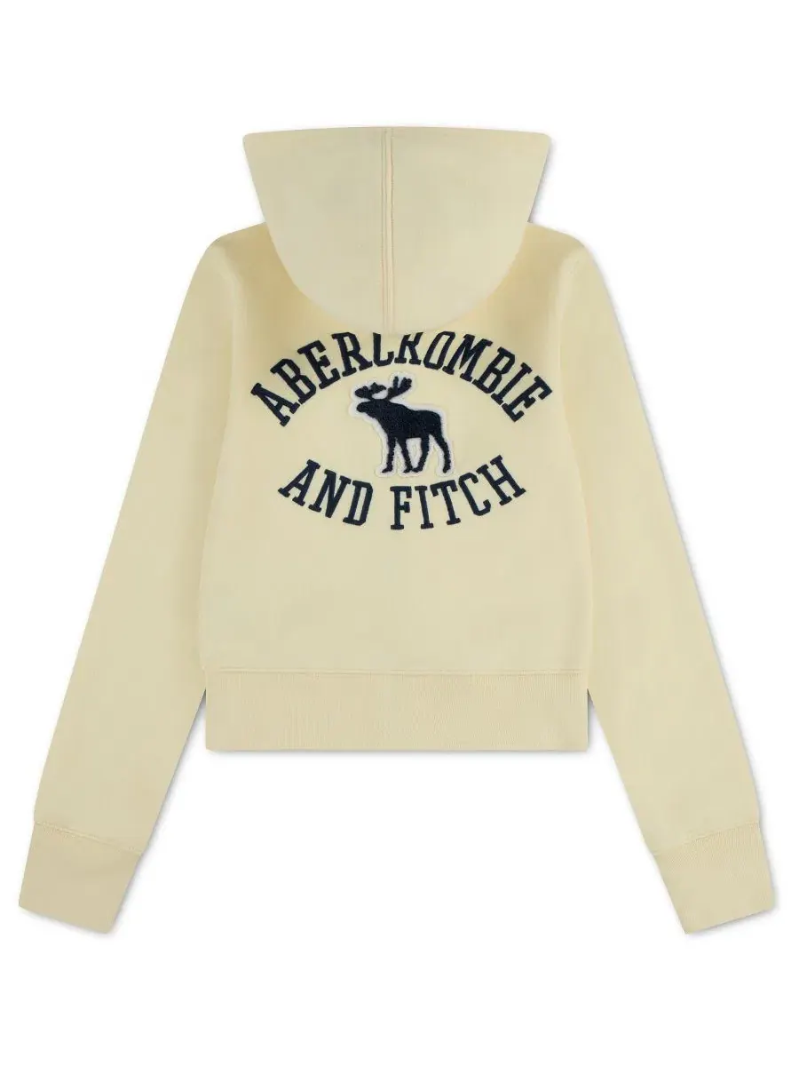 Детский худи на молнии с принтом сзади abercrombie kids — изображение 5 из 7, желтый