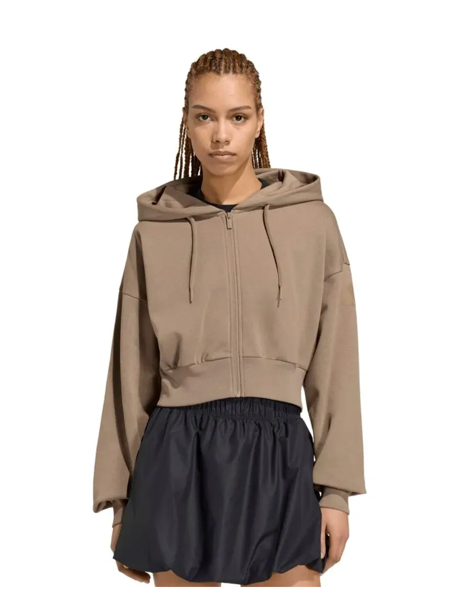 Женская куртка-худи на молнии из флиса Essentials Contemporary Full-Zip Hooded Jacket adidas