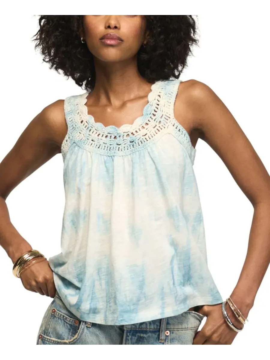Женский топ без рукавов с кисточками Lucky Brand — изображение 1 из 6, синий