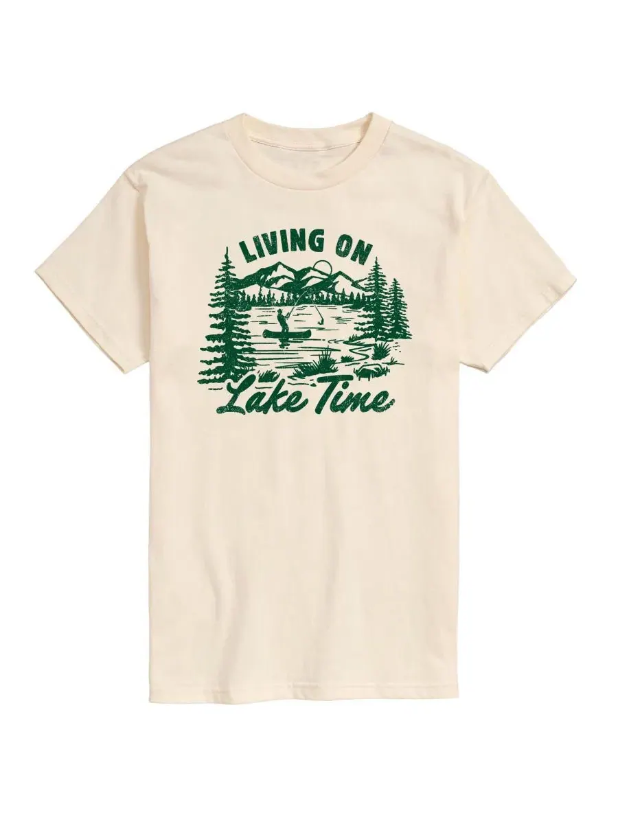 Футболка с принтом Living On Lake Time AIRWAVES — изображение 1 из 3, бежевый