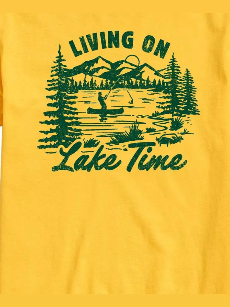 Футболка с принтом Living On Lake Time AIRWAVES — изображение 3 из 3, желтый