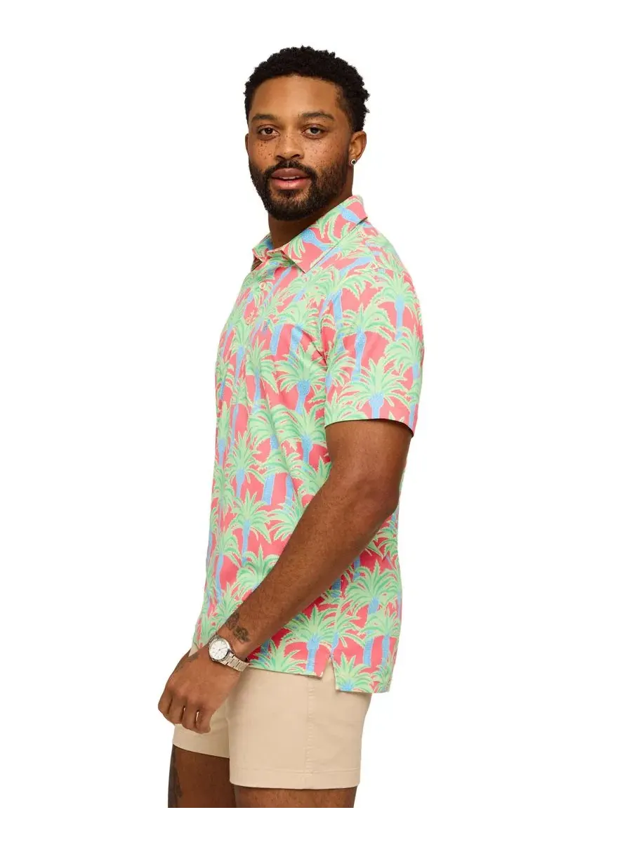 Мужское поло с коротким рукавом Easy Breezy Chubbies — изображение 3 из 4, коралл
