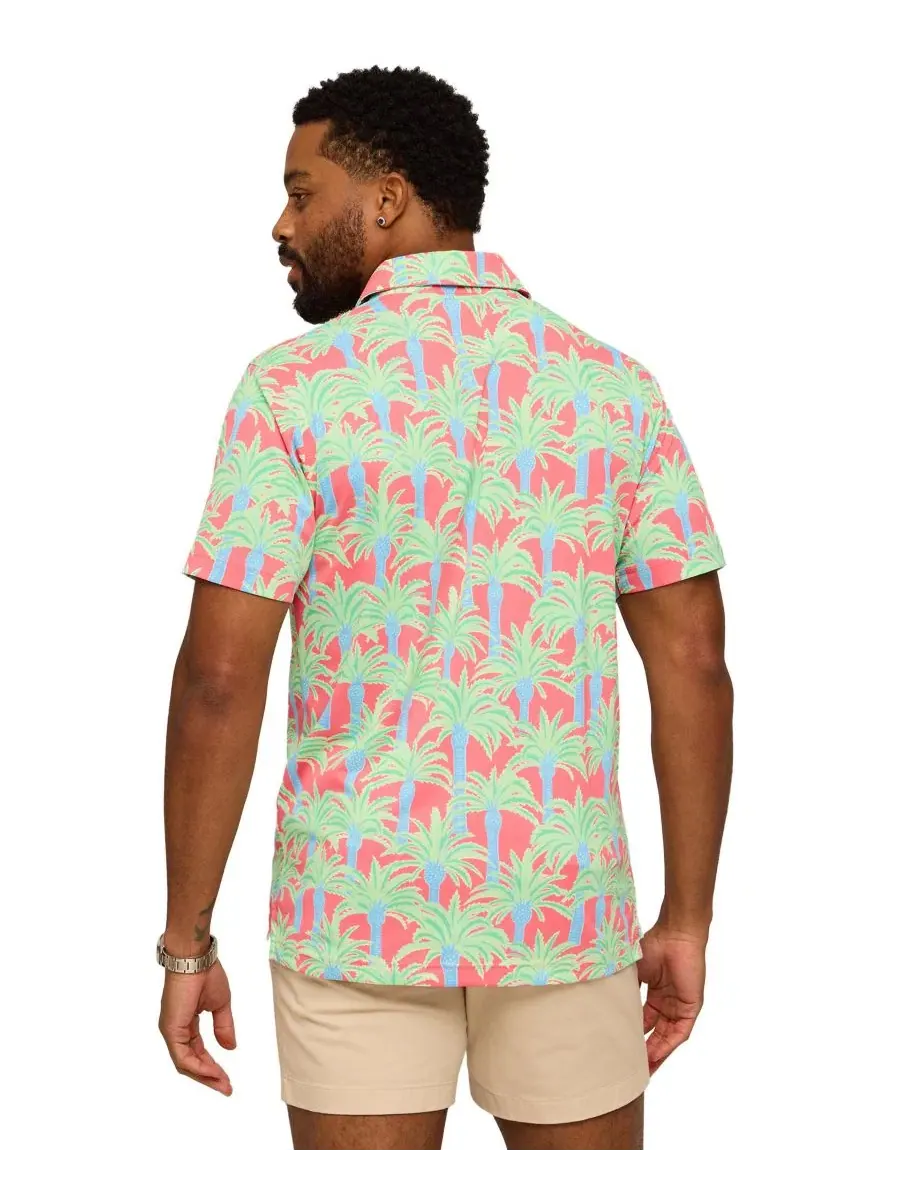 Мужское поло с коротким рукавом Easy Breezy Chubbies — изображение 4 из 4, коралл