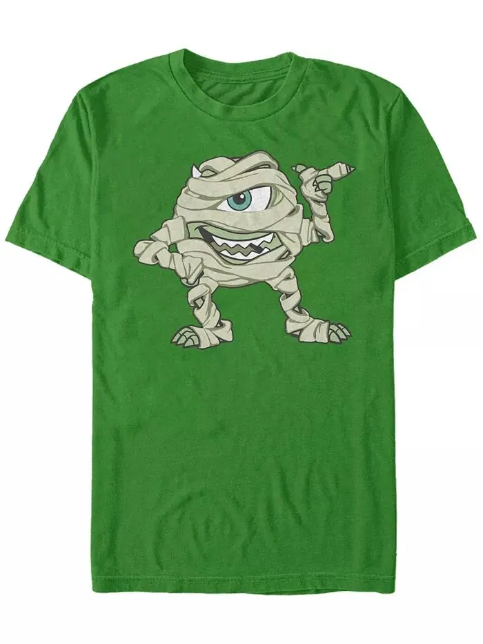 Мужская футболка с коротким рукавом Disney Pixar Monsters Inc. Mummy Mike Wazowski Fifth Sun — зеленый