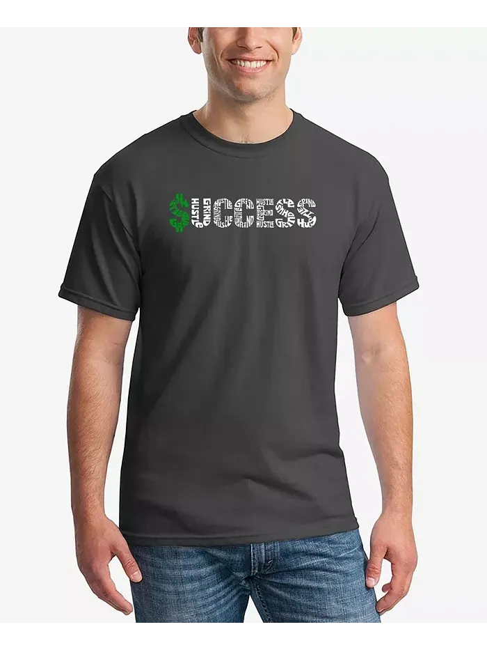 Мужская футболка с коротким рукавом Success Word Art LA Pop Art — изображение 1 из 3, темный серый