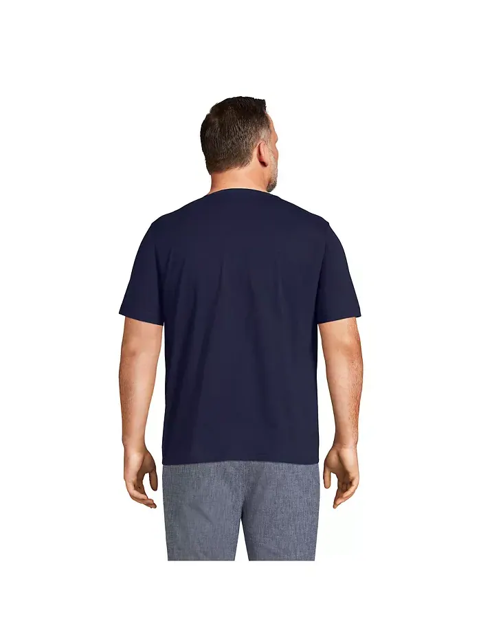 Футболка-хенли с коротким рукавом Big & Tall Super-T Lands' End — изображение 4 из 4, темно-синий