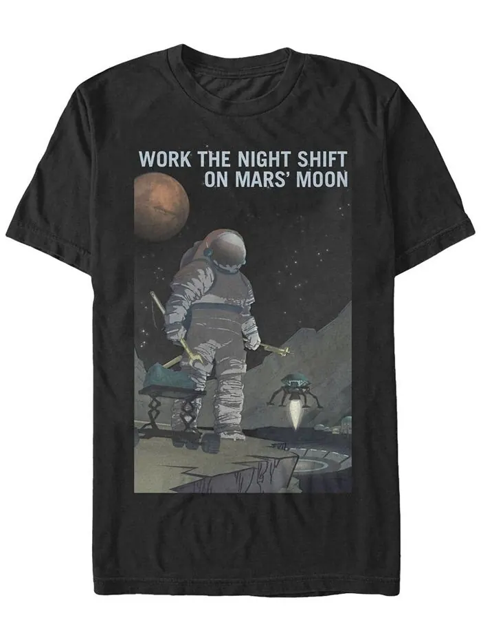 Мужская футболка NASA Mars Work The Night Shift с короткими рукавами Fifth Sun — изображение 1 из 1, черный