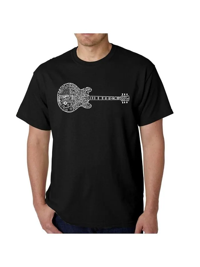 Мужская футболка с рисунком Word Art — Blues Legends LA Pop Art — изображение 1 из 3, черный