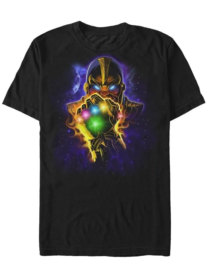 Мужская футболка с короткими рукавами из коллекции комиксов Marvel Starry Thanos Fist Fifth Sun — изображение 1 из 1, черный