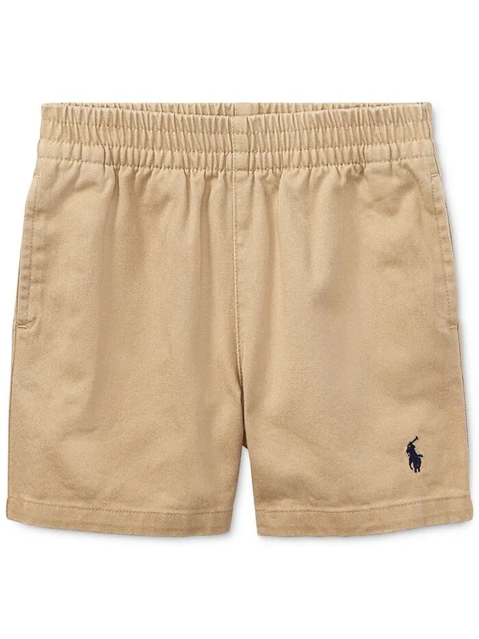 Классические шорты без застежки из твила для маленьких мальчиков Polo Ralph Lauren — изображение 1 из 2, хаки