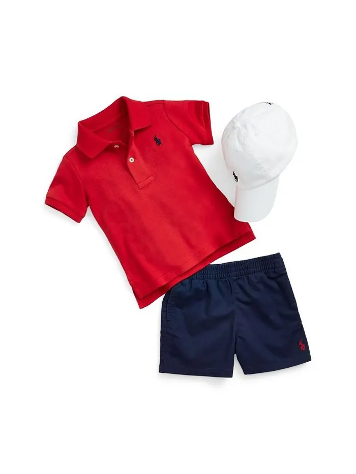 Классические шорты без застежки из твила для маленьких мальчиков Polo Ralph Lauren — изображение 3 из 3, темно-синий