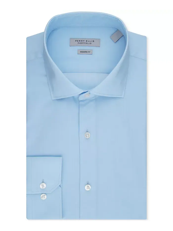 Рубашка мужская Perry Ellis Modern-Fit Lux Twill Solid Perry Ellis Portfolio